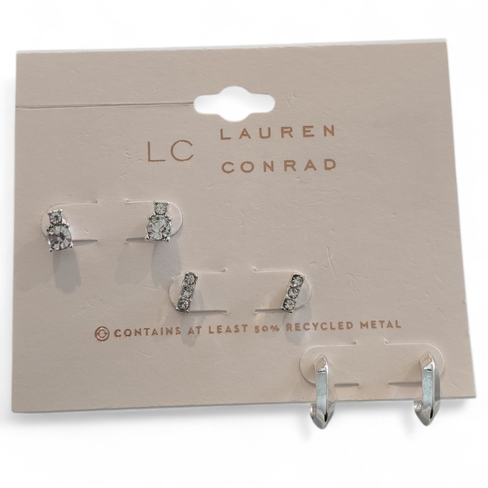 LC Lauren Conrad‎ Silver Earring Trio